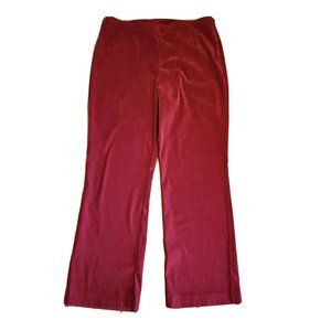 CASUAL CORNER ANNEX Solid All Red Side Zipper Suede Look‎ Pants Womens Size 16